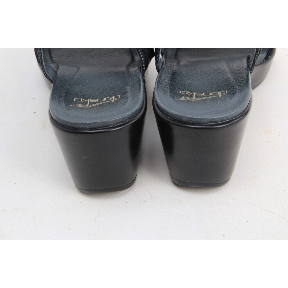 Dansko Jessie Black Leather Slip On Sandals Shoes EU 40 US Women's 9.5-10 - Picture 7 of 14
